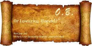 Orlovszky Bandó névjegykártya